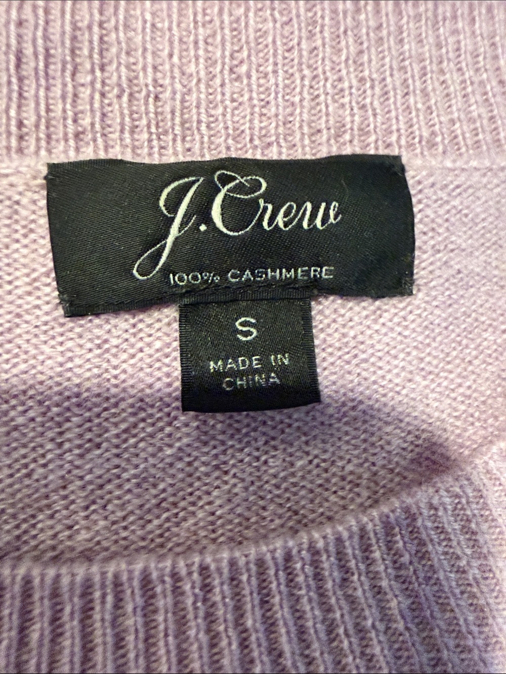 J. Crew Soft Lavender Cashmere Crewneck Sweater